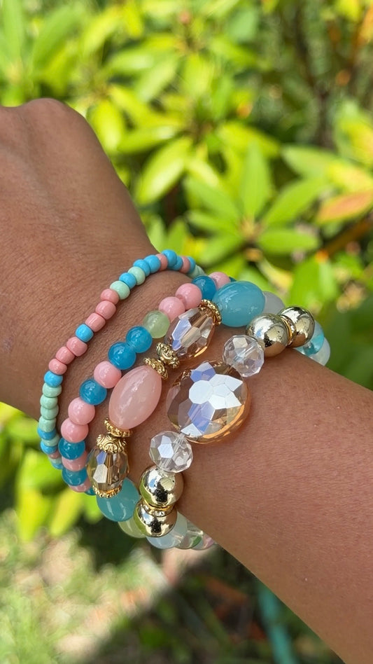 New Large Crystal Layered Bracelets ( 2 colors available )