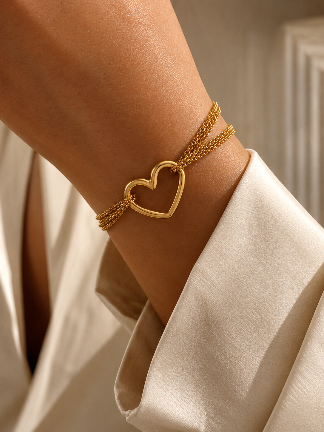Open Heart Bracelet – Waterproof, Tarnish Resistant | Gold & Silver