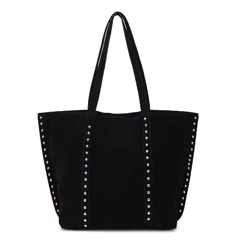 Studded Suede Large Tote Bag