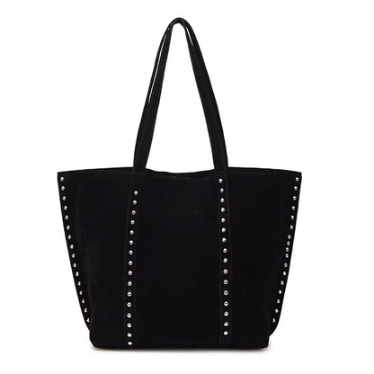 Studded Suede Large Tote Bag