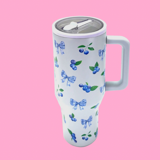 Blueberry & Bows ( Spill Free Tumbler )