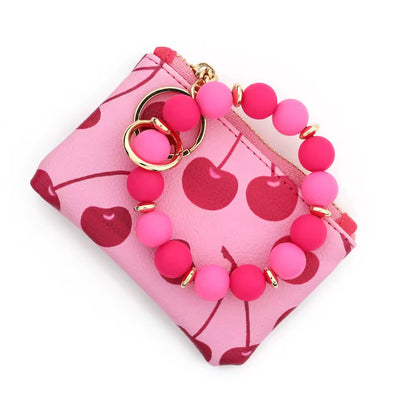Removable Beaded Wristlet Zip Pouch