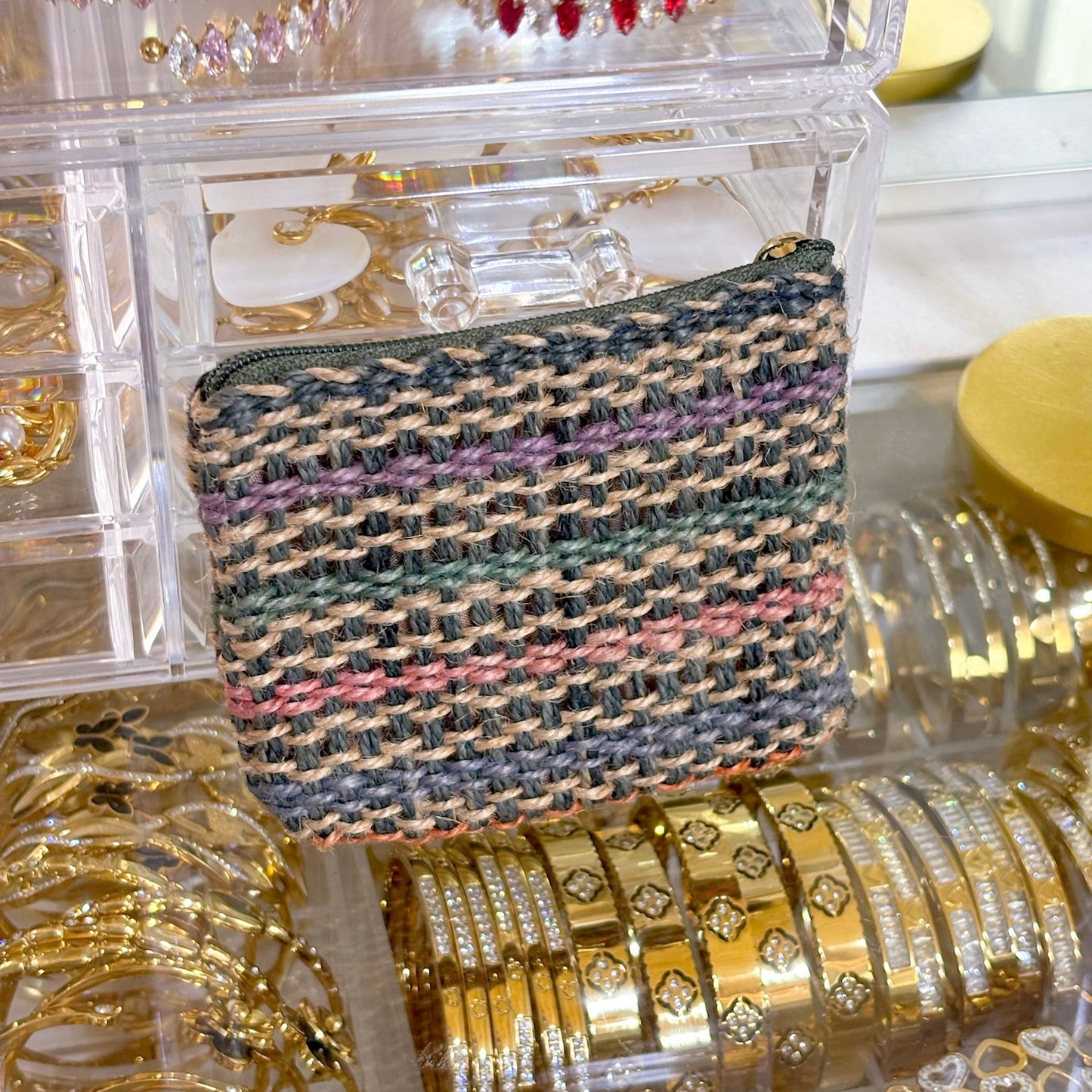 Isla Woven Stripe Coin Purse