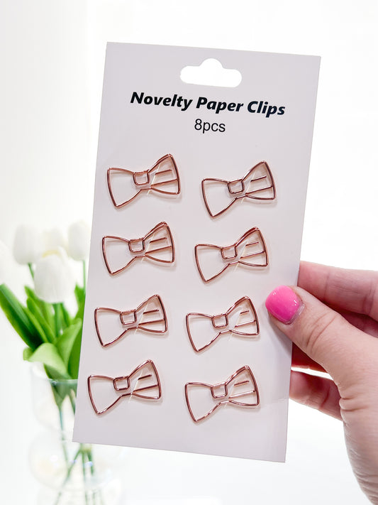 Bow Paper Clips ( 8 pcs )