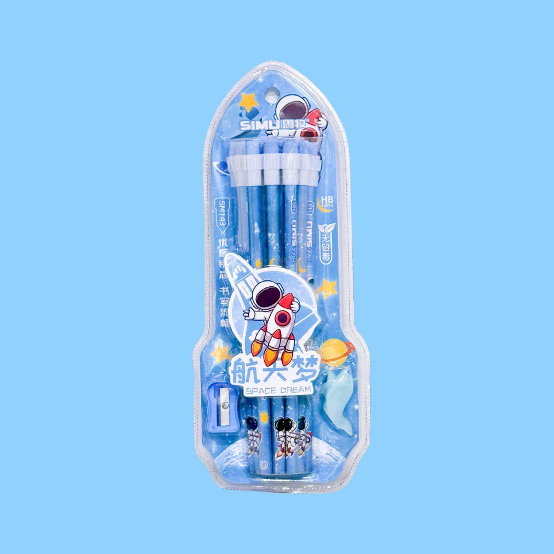 Spaceman 12 Pack Pencil Sets ( 3 Styles Available )