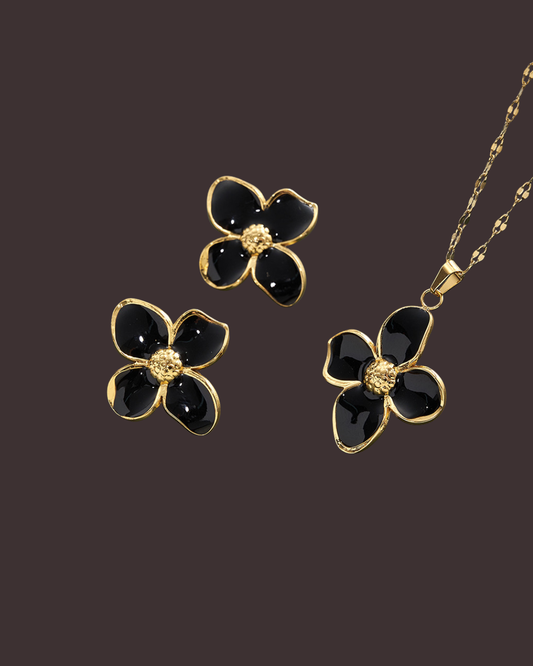 Petal Statement Necklace & Earrings Set ( 6 colors )