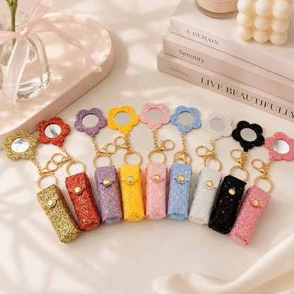 Sparkly Lip Makeup Holder With Mirror