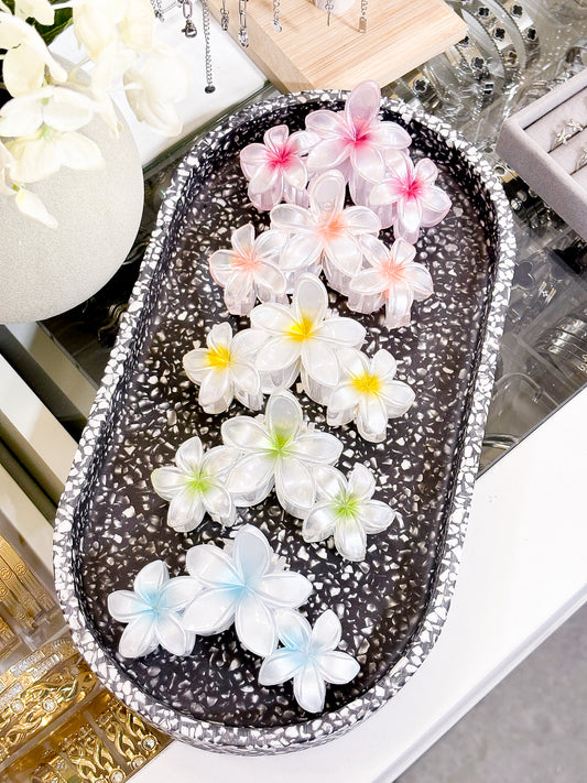 Pearlescent Tropical Claw Clips