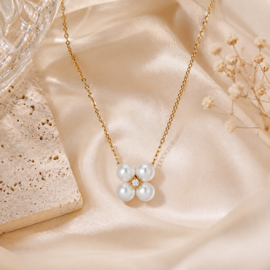 Classic Pearl Bloom Necklace | Tarnish Resistant