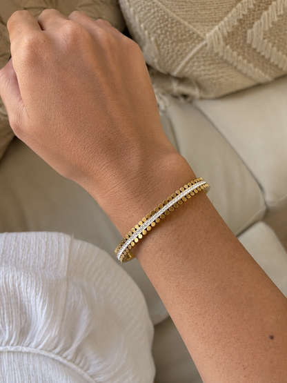 Scalloped Edge Bangle |Tarnish Resistant