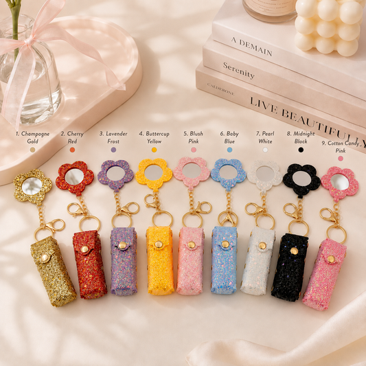 Sparkly Lip Makeup Holder With Mirror