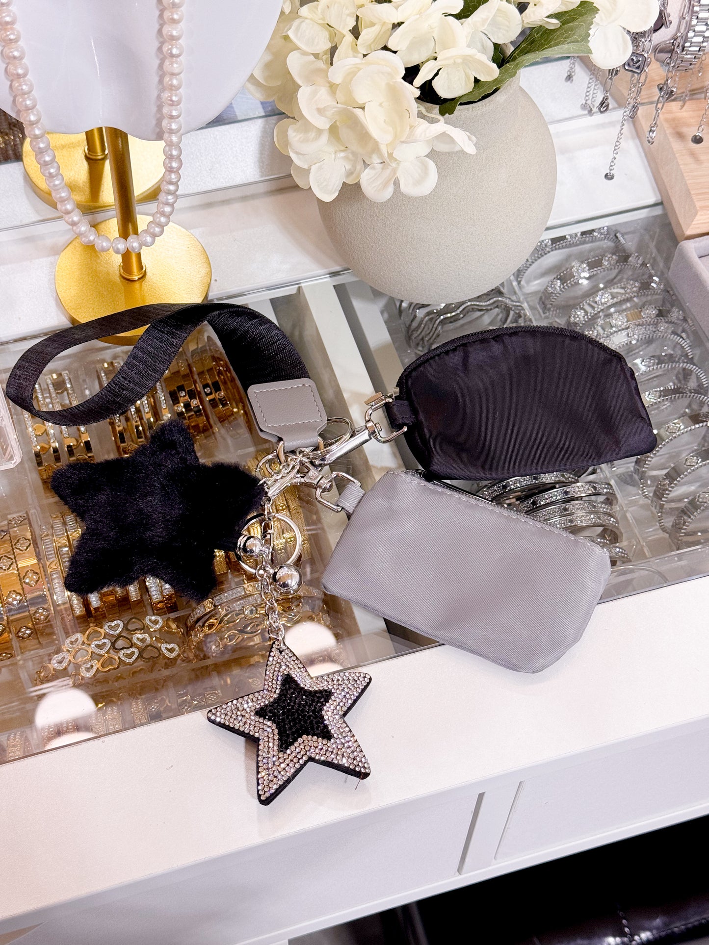 Dual Pouch Charm Wallet