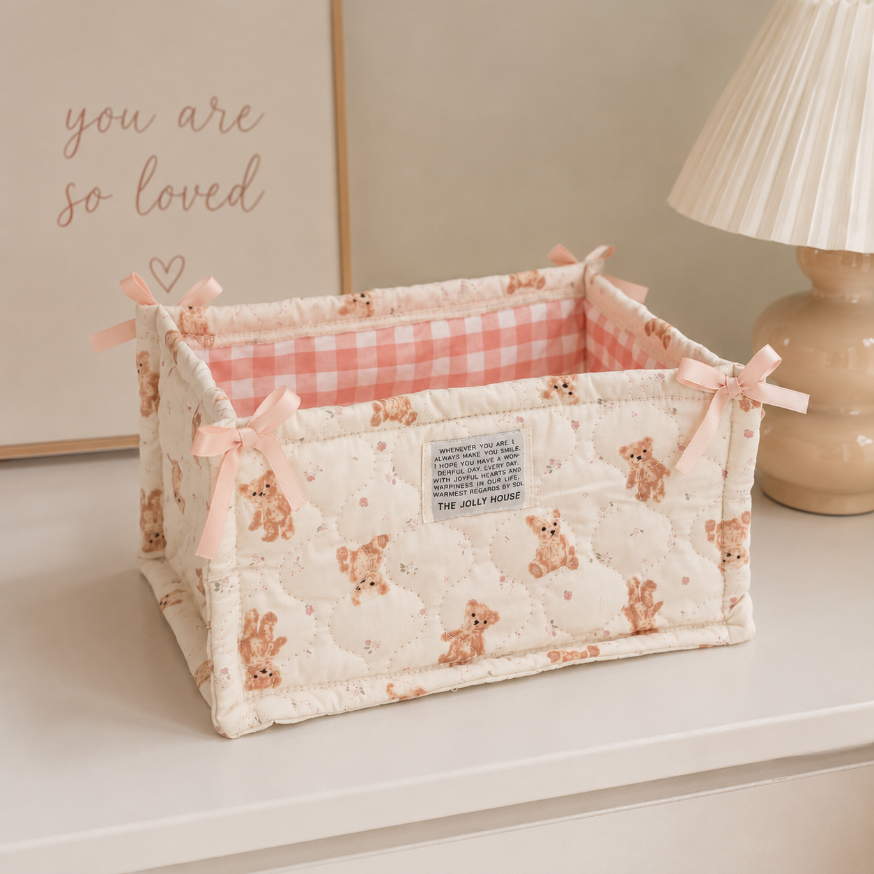 Coquette Teddy Bear Storage Basket