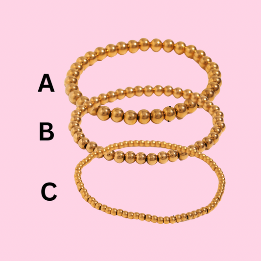 Gold Beaded Bracelet - Tarnished Resistant