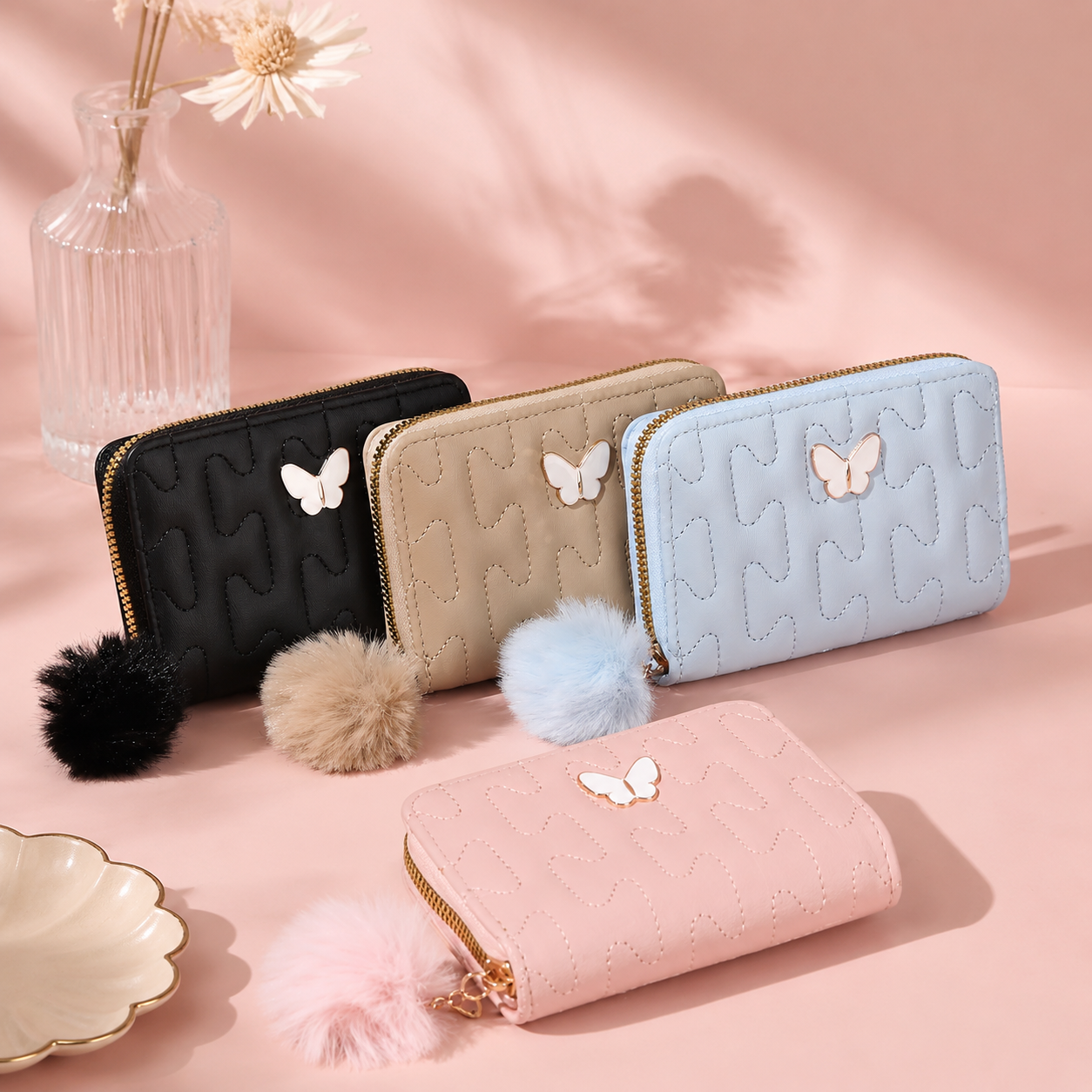Butterfly Zip Card Wallet