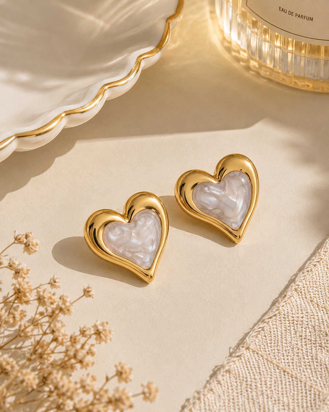Vintage Heart Earrings | Tarnish Resistant B-5