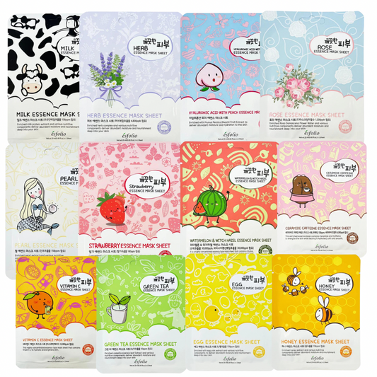 Pure Skin Essense Sheet Mask (12 Korean Sheet Masks )