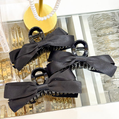 Black Hair Bow Claw Clip