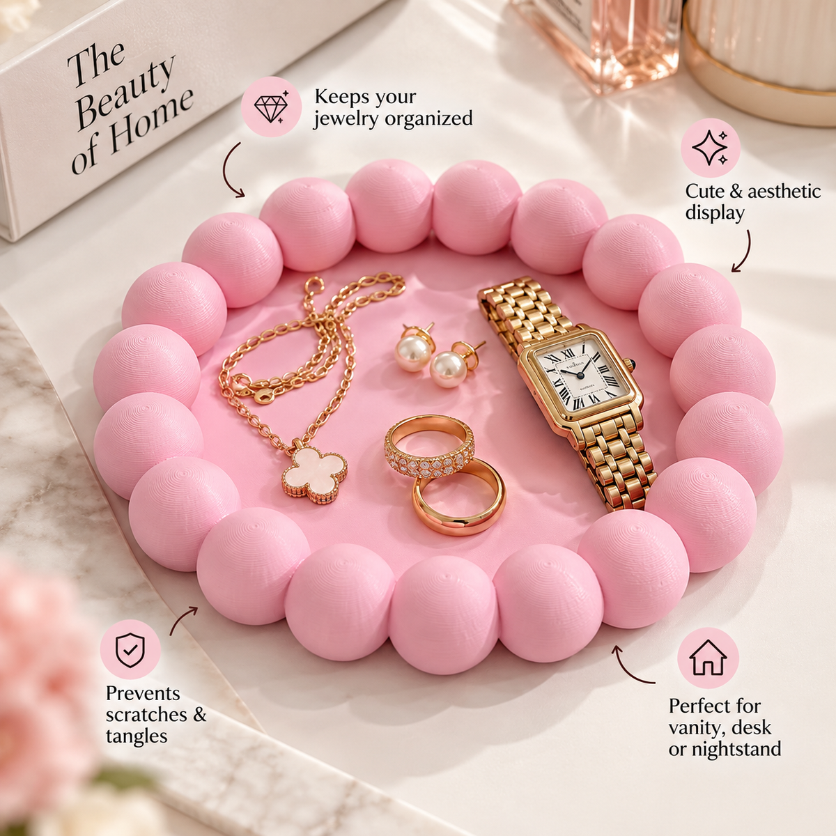 Pink Bubble Jewelry Tray