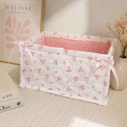 Floral Quilted  Storage Basket