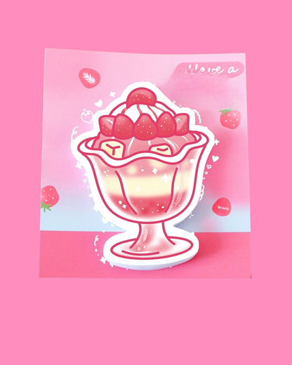 Cute Dessert Sticky Memo Pads – Kawaii Food Shaped Notes, 30 Sheets