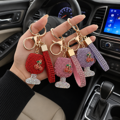 Cherry Cup Bag Charm Keychain