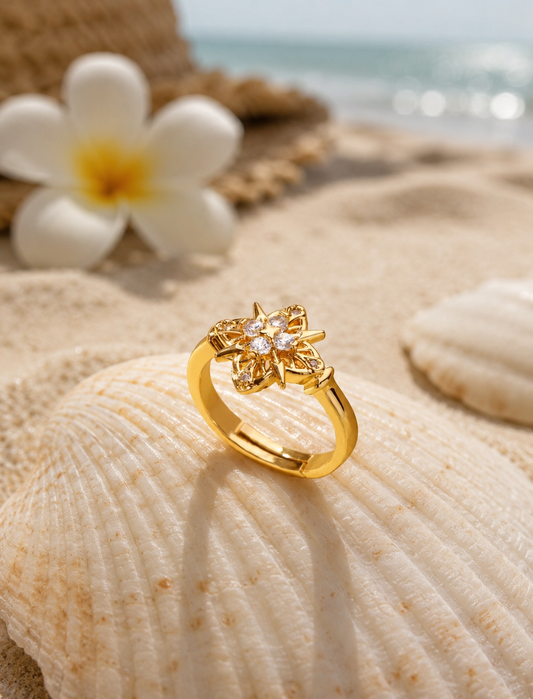 Starlight Blossom Ring | Tarnish Resistant - B189
