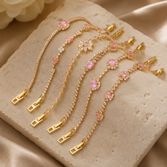Pink Tennis Bracelet | Tarnish Resistant