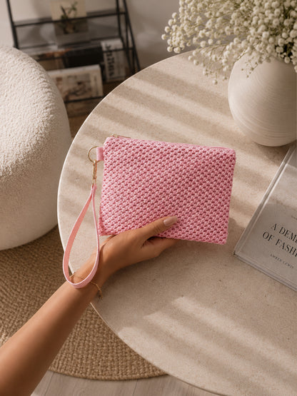 Coastal Woven Wristlet Clutch