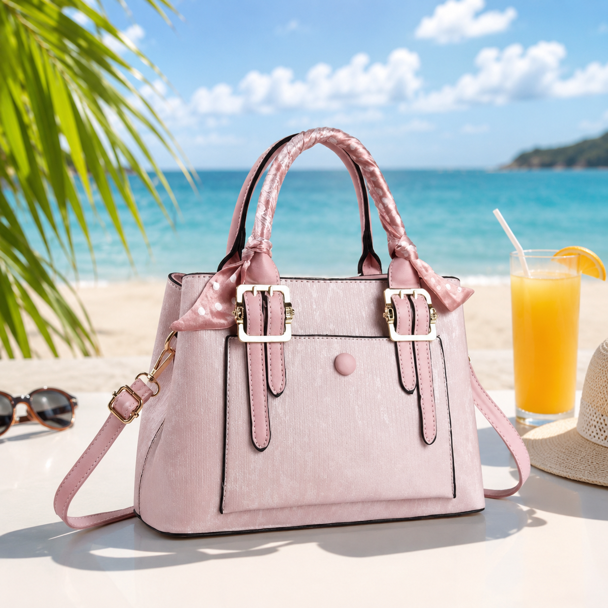 Classic Buckle Crossbody Satchel Bag