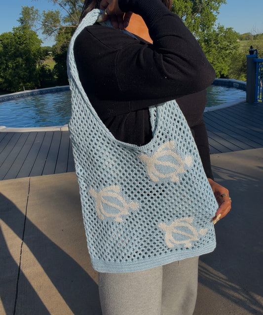 Seafoam Turtle Knit Bag