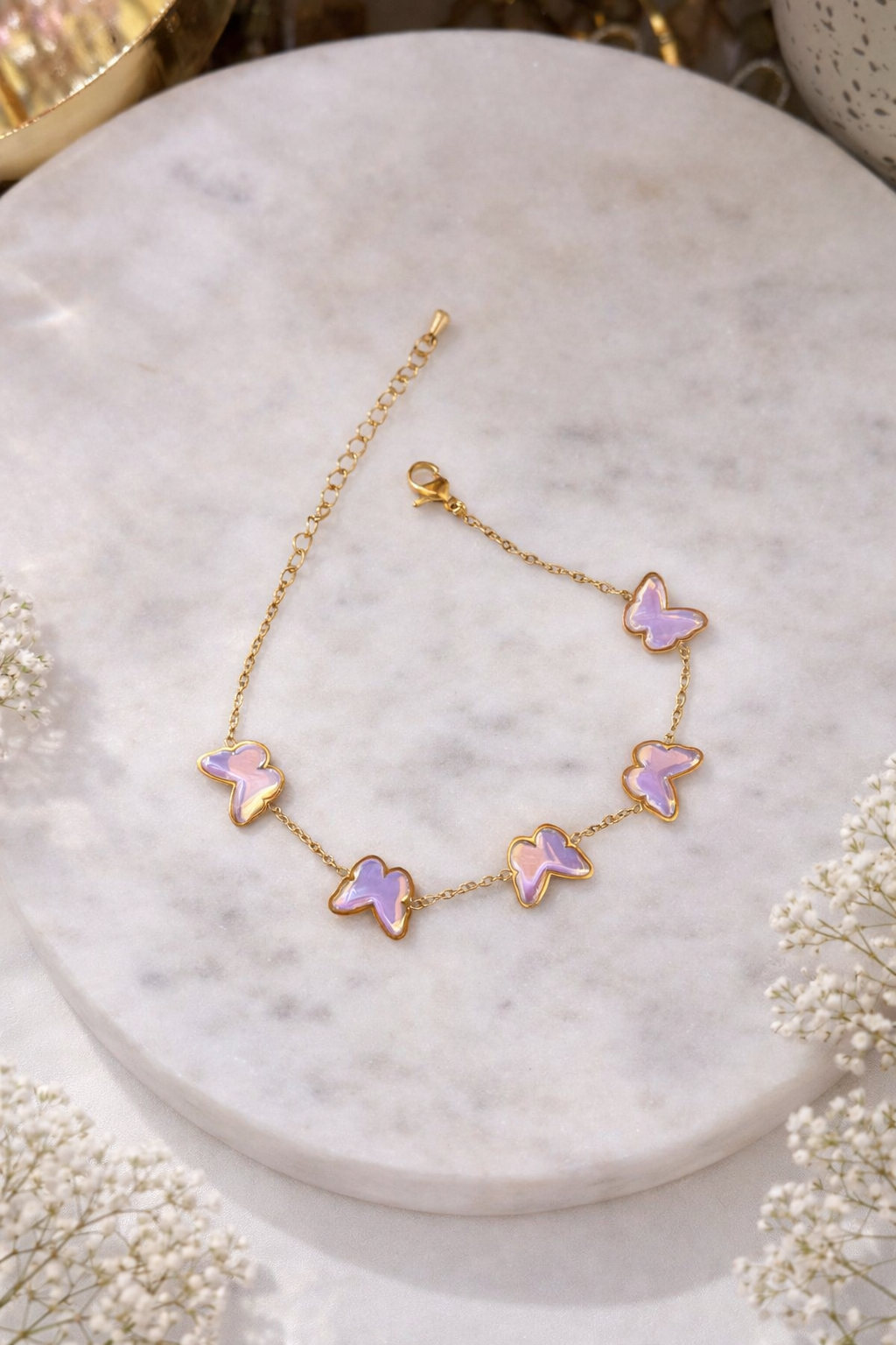 Lilac Butterfly Bracelet