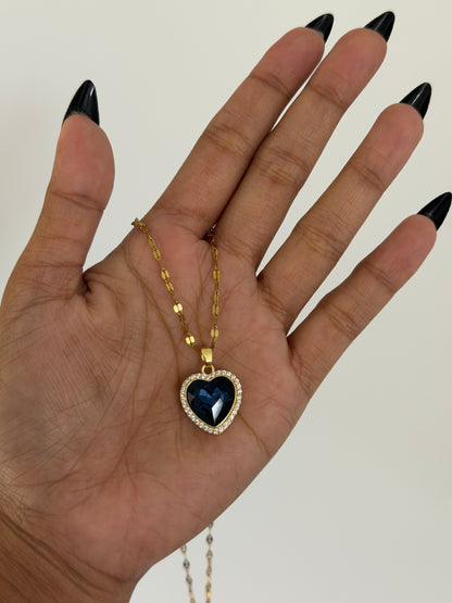 Heart of the Ocean Blue Crystal Necklace