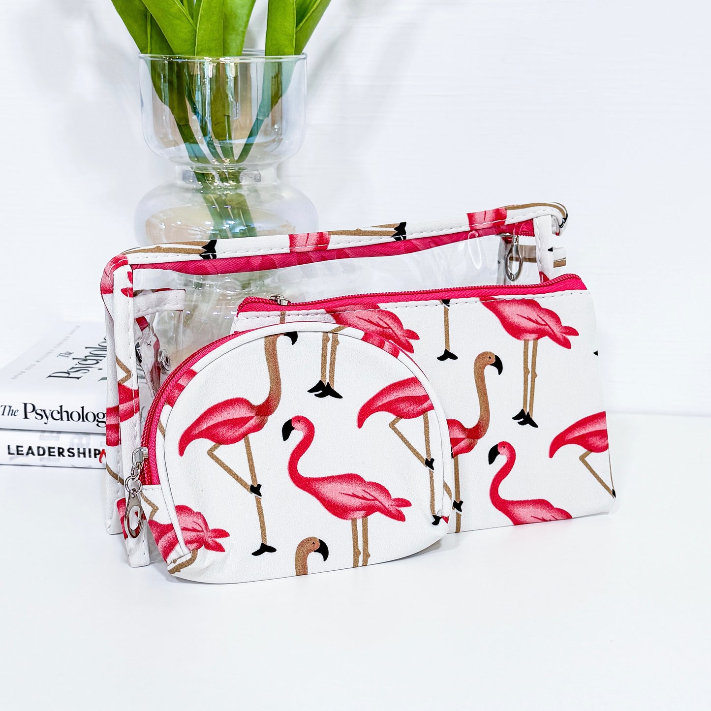 FLAMINGO MAKEUP BAGS SET ( 7 Color Available  )