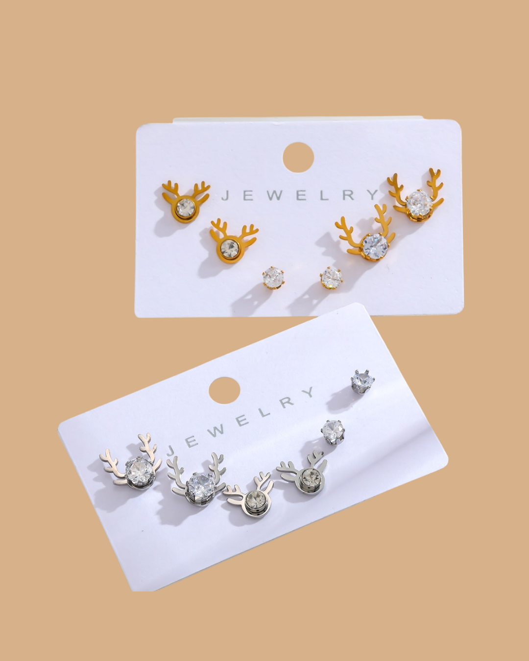 Holiday Reindeer Studs Sets ( Gold & Silver )