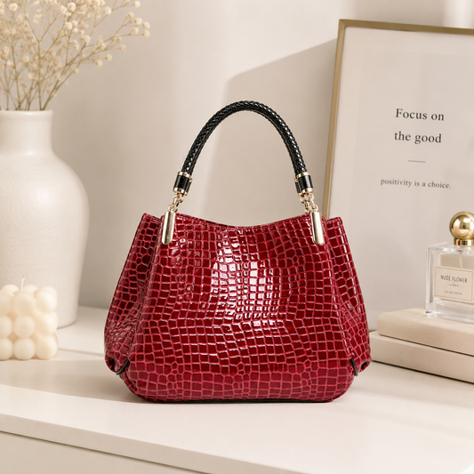 Classic Croc Pattern Handbag