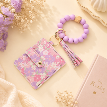Wildflower Wristlet Pouch ( 4 colors available )