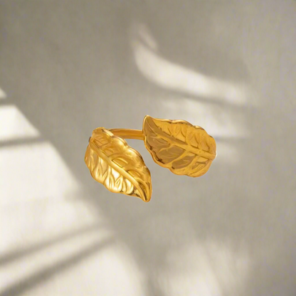 Golden Leaf Wrap Ring