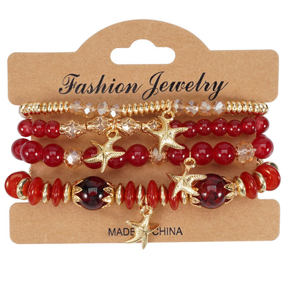 Starfish Crystal Layered Bracelets ( 3 colors available )