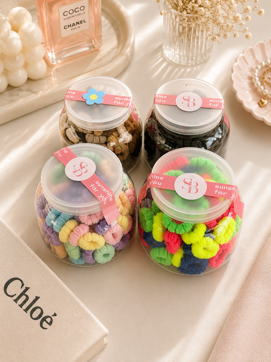 Mini Elastic Hair Tie Jar