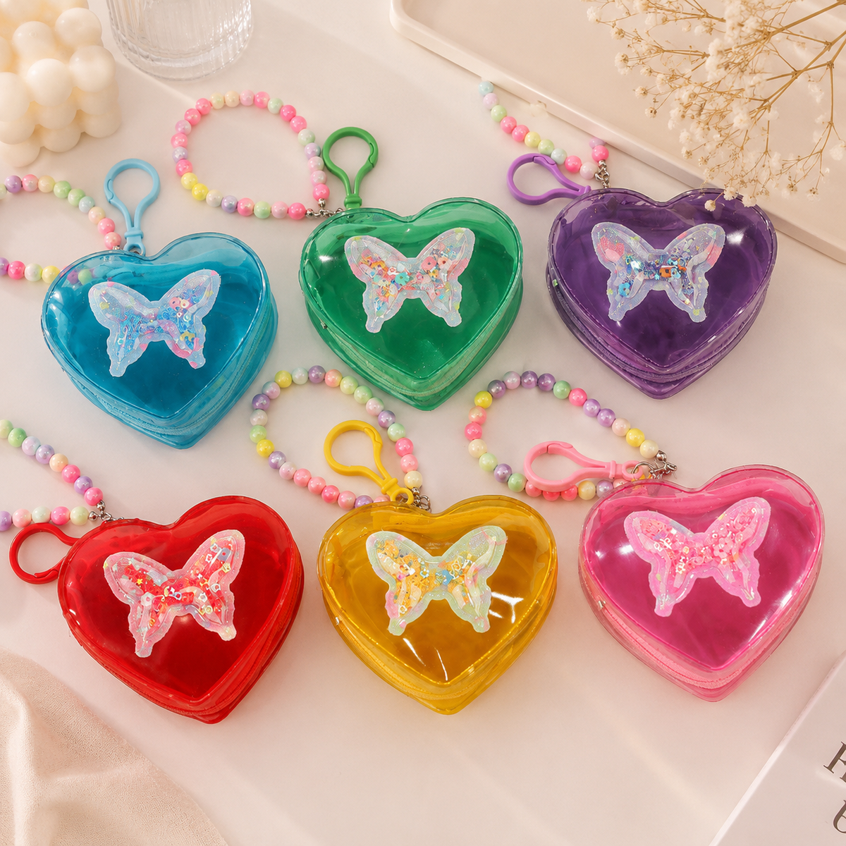 Butterfly Heart Mini Purse Keychain