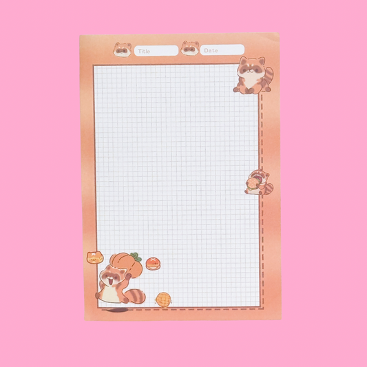 Pumpkin Raccoon Memo Pad