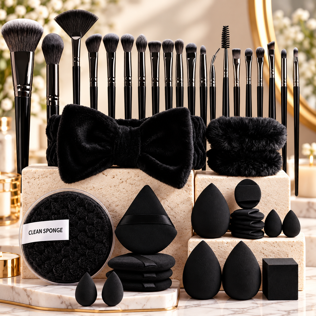 33-Piece Ultimate Makeup Brush & Beauty Essentials Set