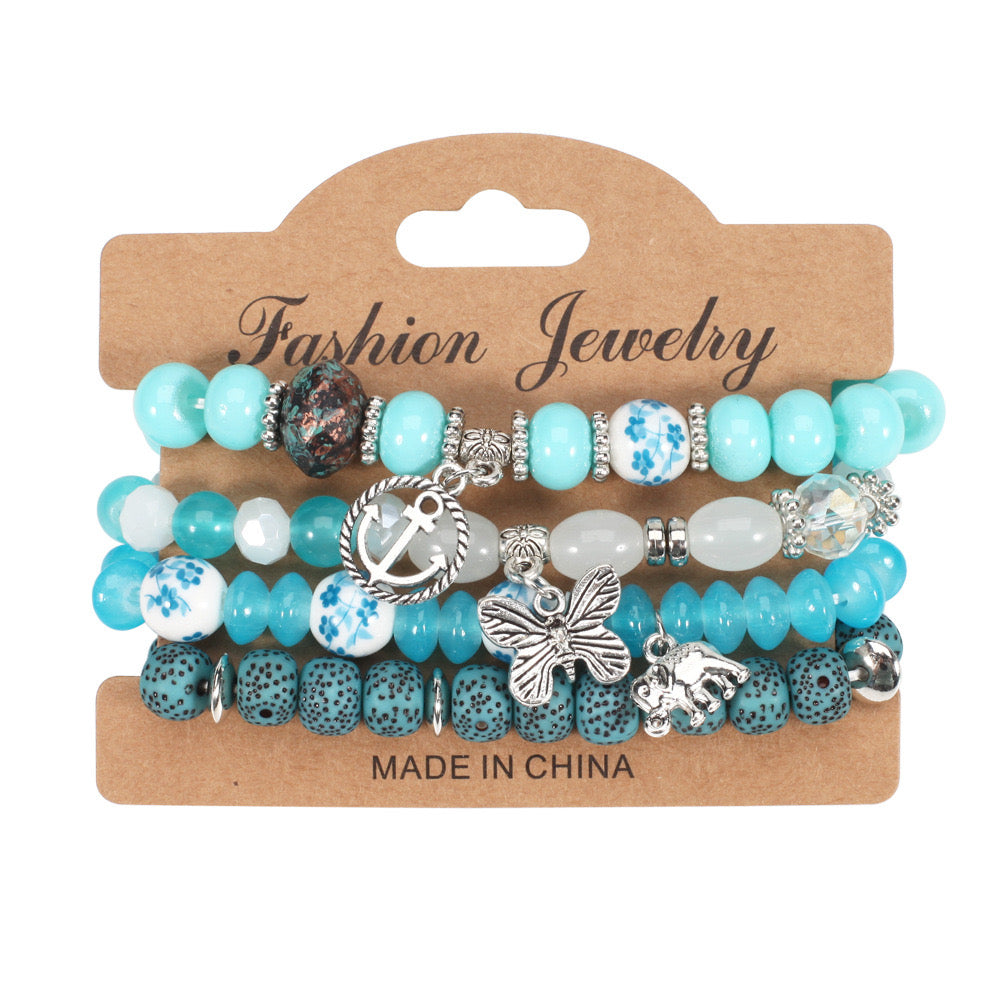 Butterfly Crystal Layered Bracelets ( 3 colors available )