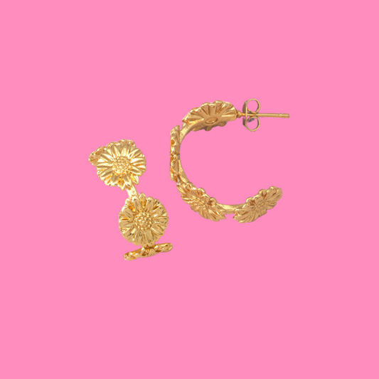 Golden Sunflower Earrings | B-109