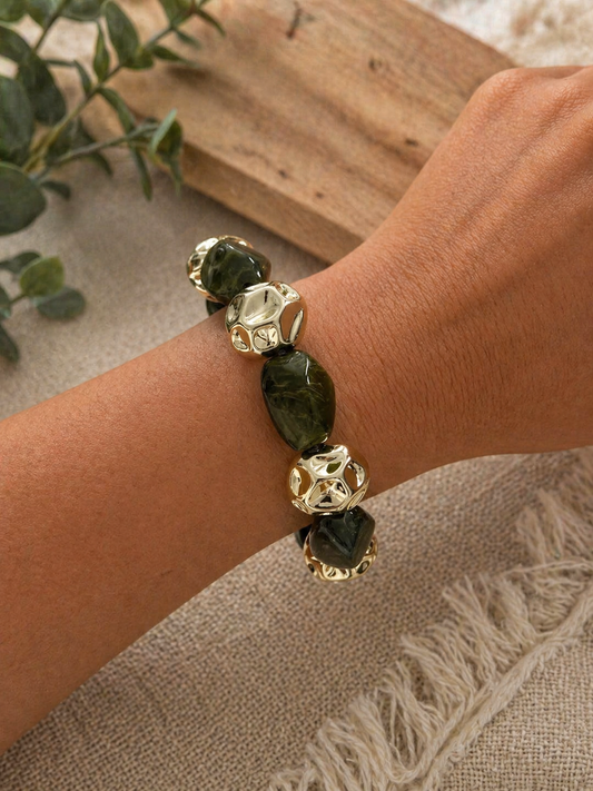 Sage Stone Chunky Bracelet