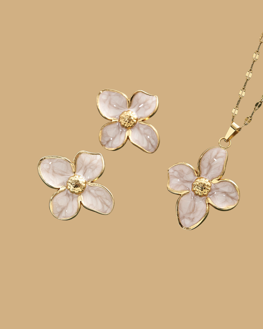 Petal Statement Necklace & Earrings Set ( 6 colors )