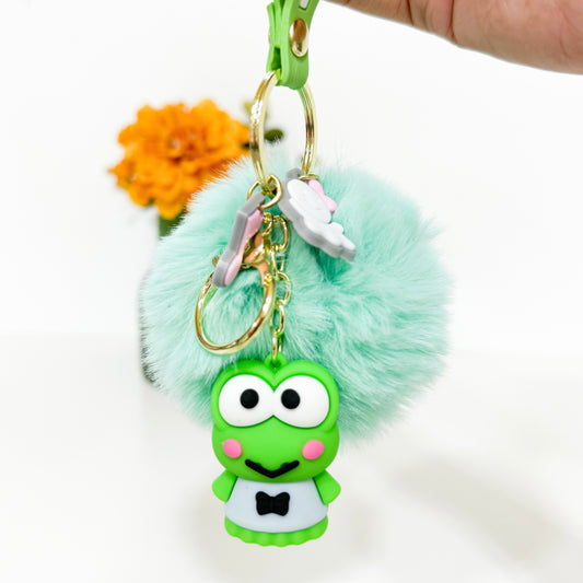 Keroppi PomPom Keychain