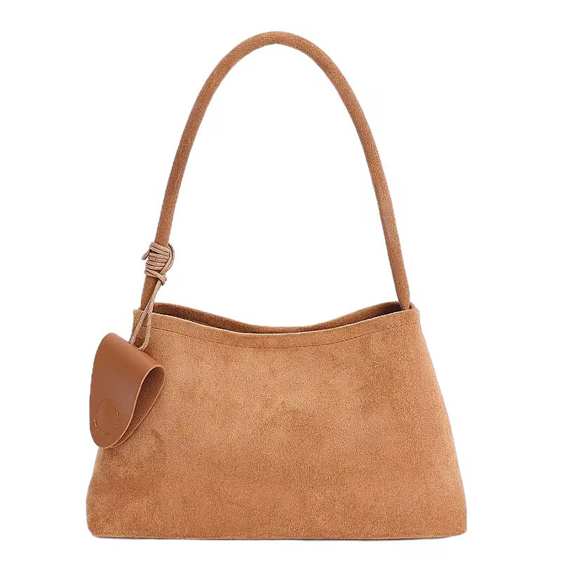 Suede Baguete Shoulder Bag