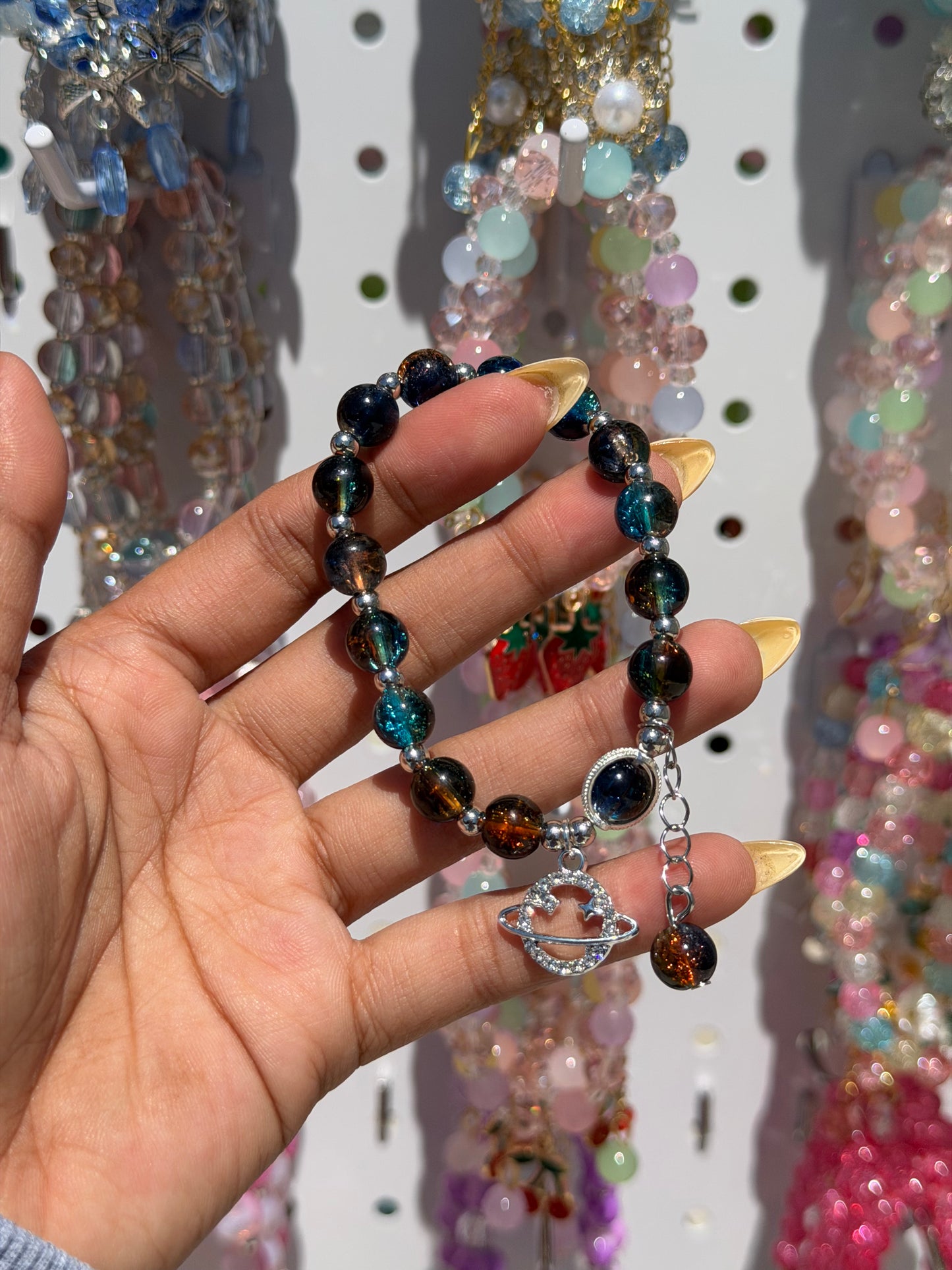 Ocean & Galaxy Dreams Lucky Charm Beaded Bracelet